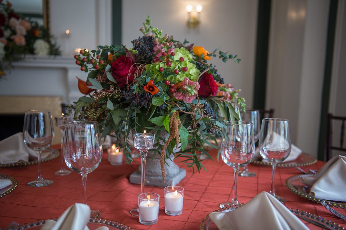 Weddings at Tarrywile Autumn Table Arrangement